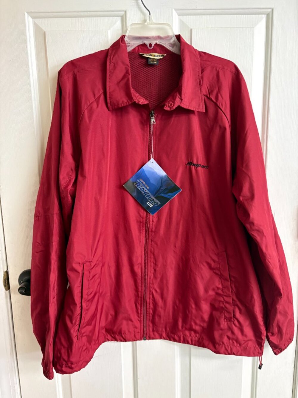 North End Techno Lite Snap-on Jacket Mens XL Red Windbreaker Full Zip NWT